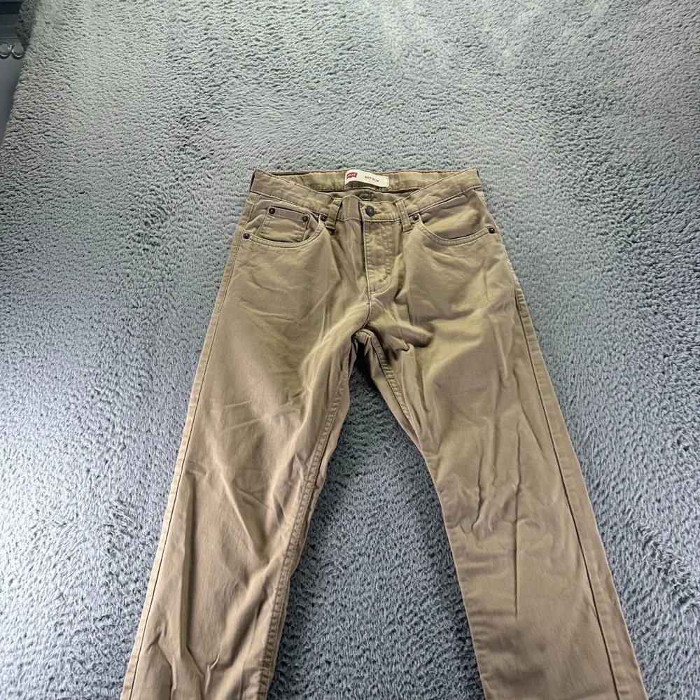 Levi's 511 Pant Boys 16 Brown Cotton‎ Chino Straight Ankle Slim Preppy Stretch